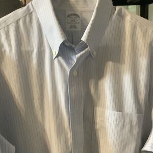 Brooks Brothers Light Blue‎ Pinstripe Dress Shirt, 15.5 2-3